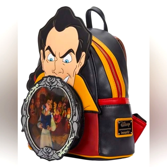 Loungefly Mini Backpack - Disney's Beauty and the Beast: Gaston, Belle, & Beast - Picture 1 of 14